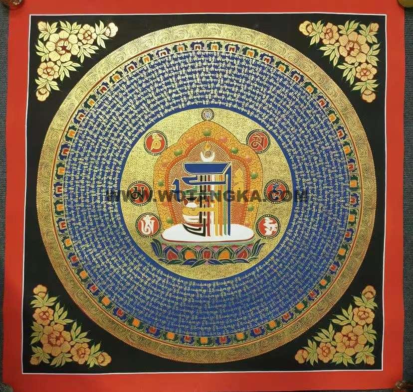 编号191-333963:彩绘唐卡-十相自在坛城(100*100CM左右)