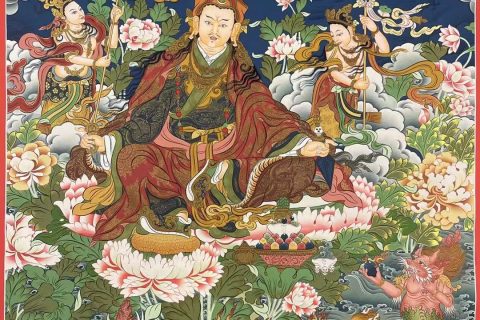 编号172-150089：彩绘唐卡-莲花生大士（75*55CM左右）