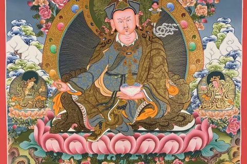 编号172-151089：彩绘唐卡-莲花生大士（75*55CM左右）