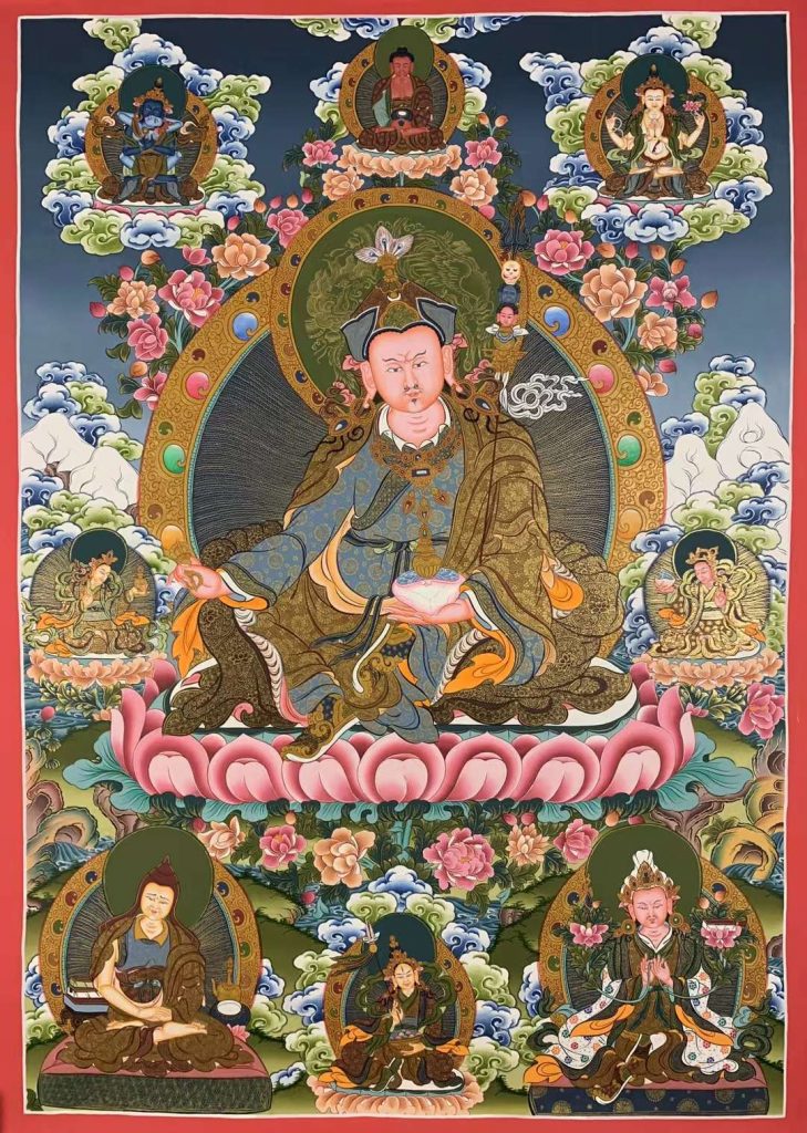 编号172-151089：彩绘唐卡-莲花生大士（75*55CM左右）