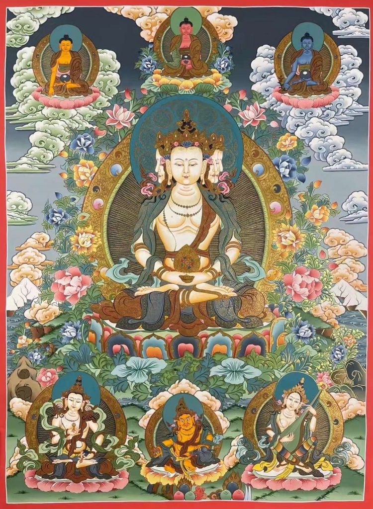 编号172-275200：彩绘唐卡-大日如来（75*55CM左右）