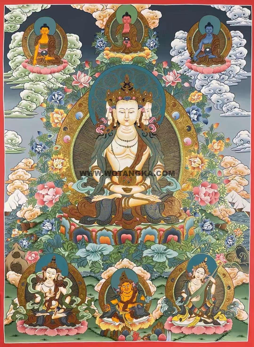 编号172-275200:彩绘唐卡-大日如来(75*55CM左右)