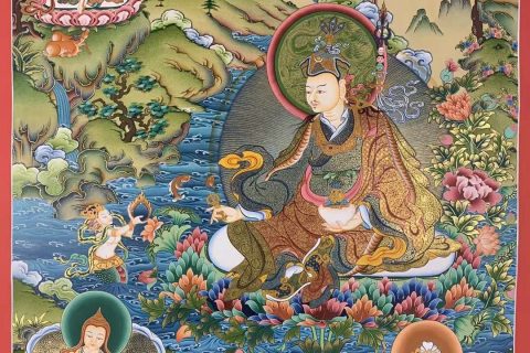 编号172-169684：彩绘唐卡-莲花生大士（75*55CM左右）
