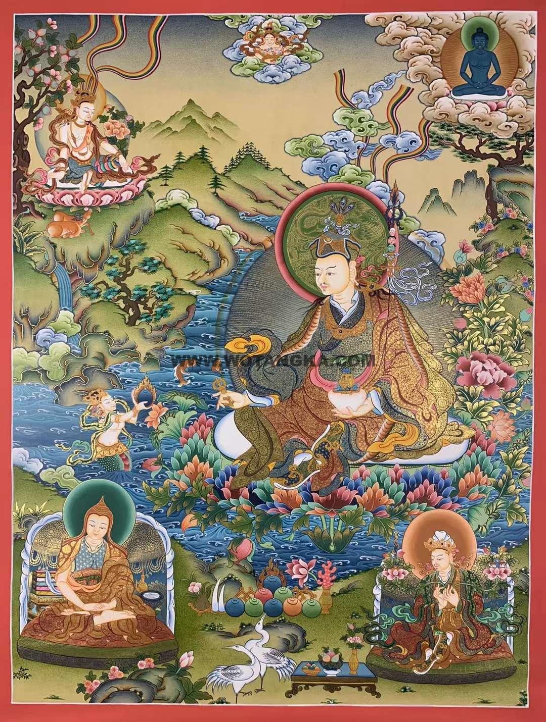 编号172-169684:彩绘唐卡-莲花生大士(75*55CM左右)