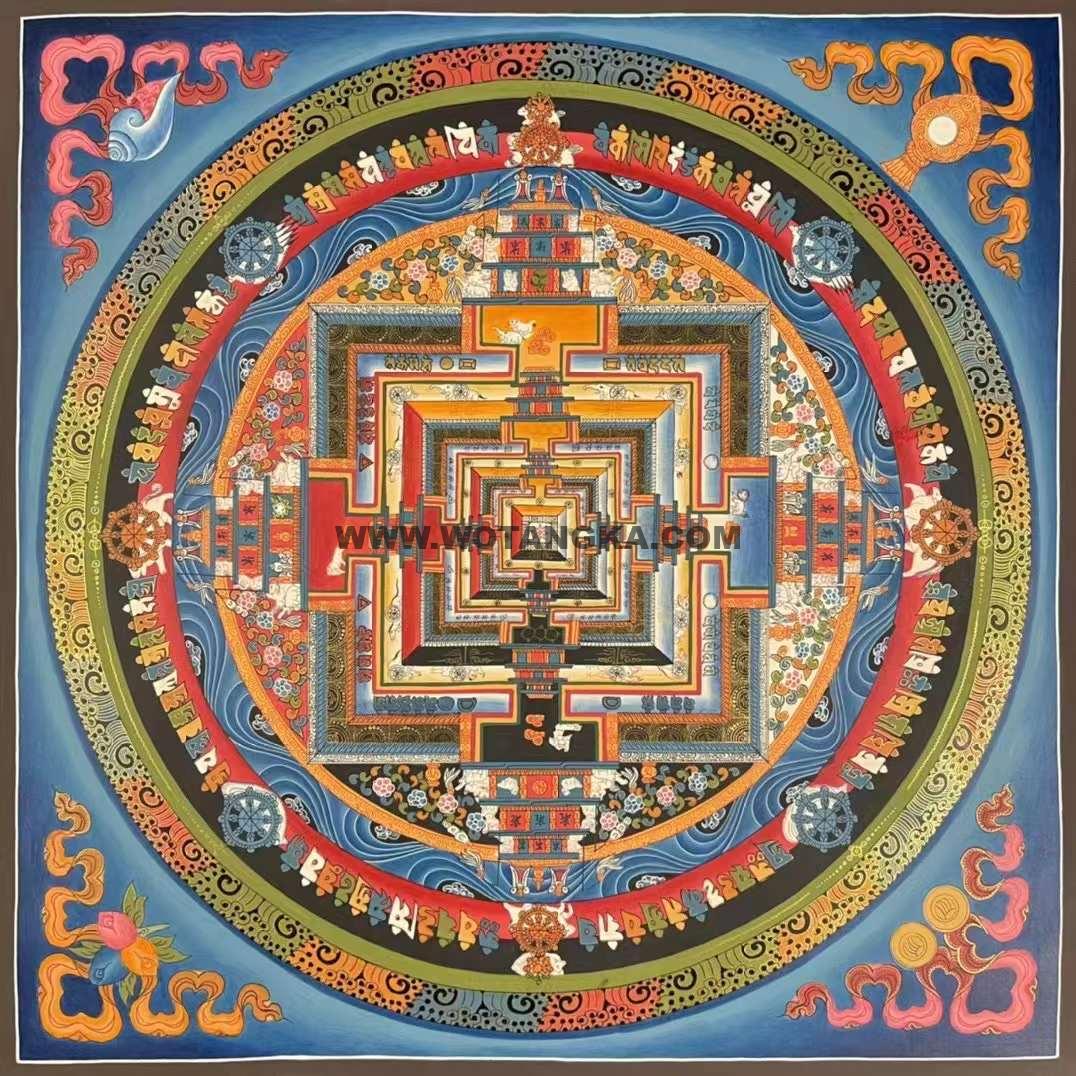 编号191-987439：彩绘唐卡-时轮金刚坛城（300*300CM左右）