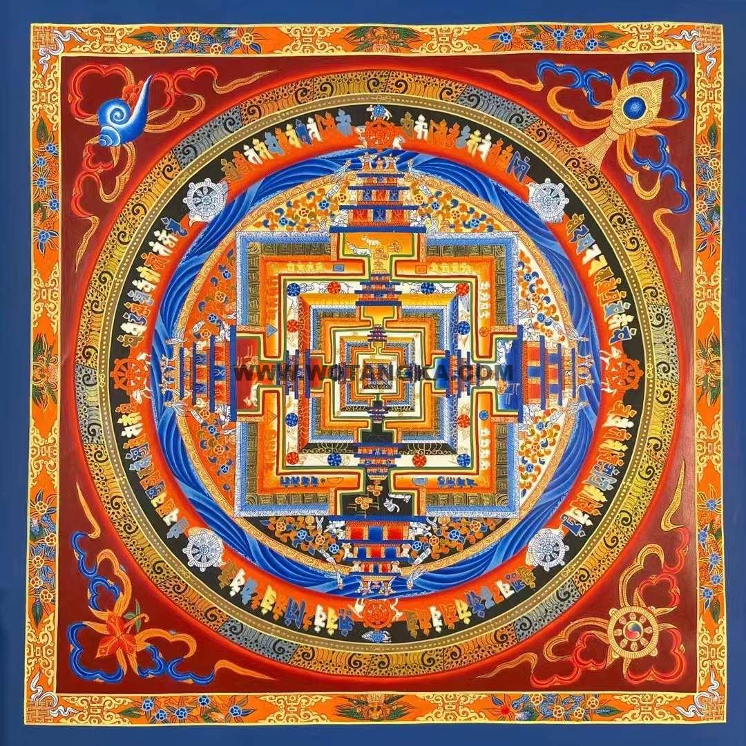 编号172-536679：彩绘唐卡-时轮金刚坛城（150*150CM左右）