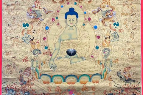 编号172-680875：黄金唐卡-药师佛·医药传承图（100*70CM左右）