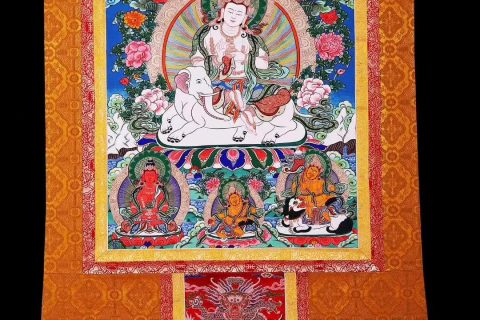 编号172-532002：彩绘唐卡-普贤菩萨（78*55CM左右）