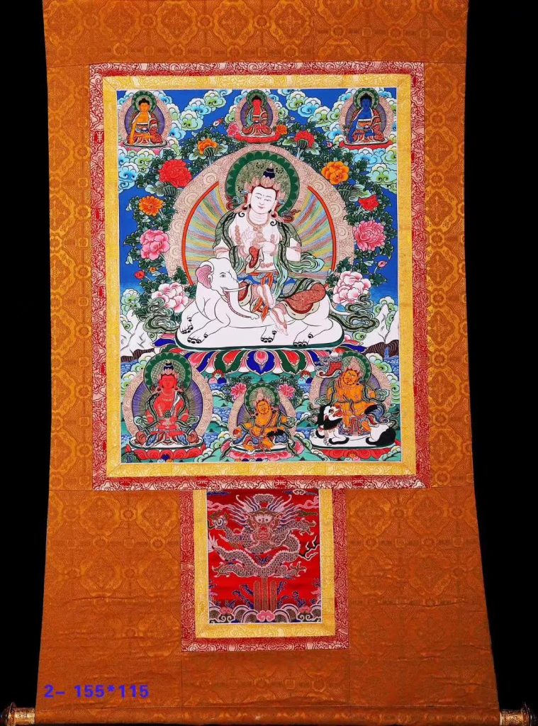 编号172-532002：彩绘唐卡-普贤菩萨（78*55CM左右）