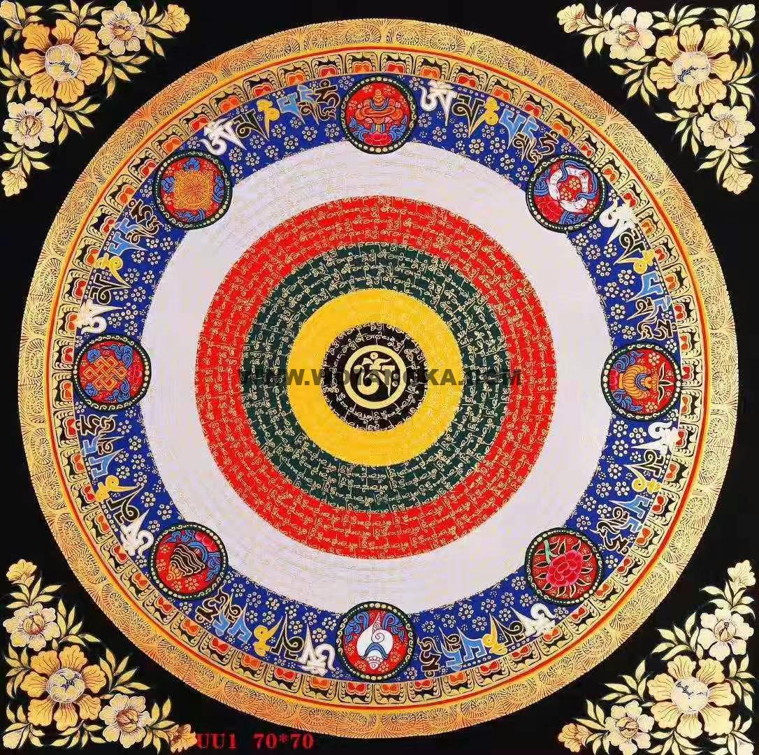 编号172-294488：彩绘唐卡-吉祥八宝坛城（70*70CM左右）