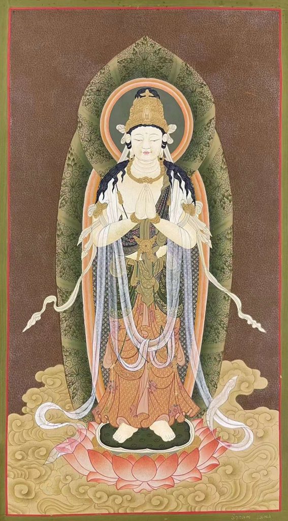 编号172-668491：彩绘唐卡-观音菩萨（45*25CM左右）