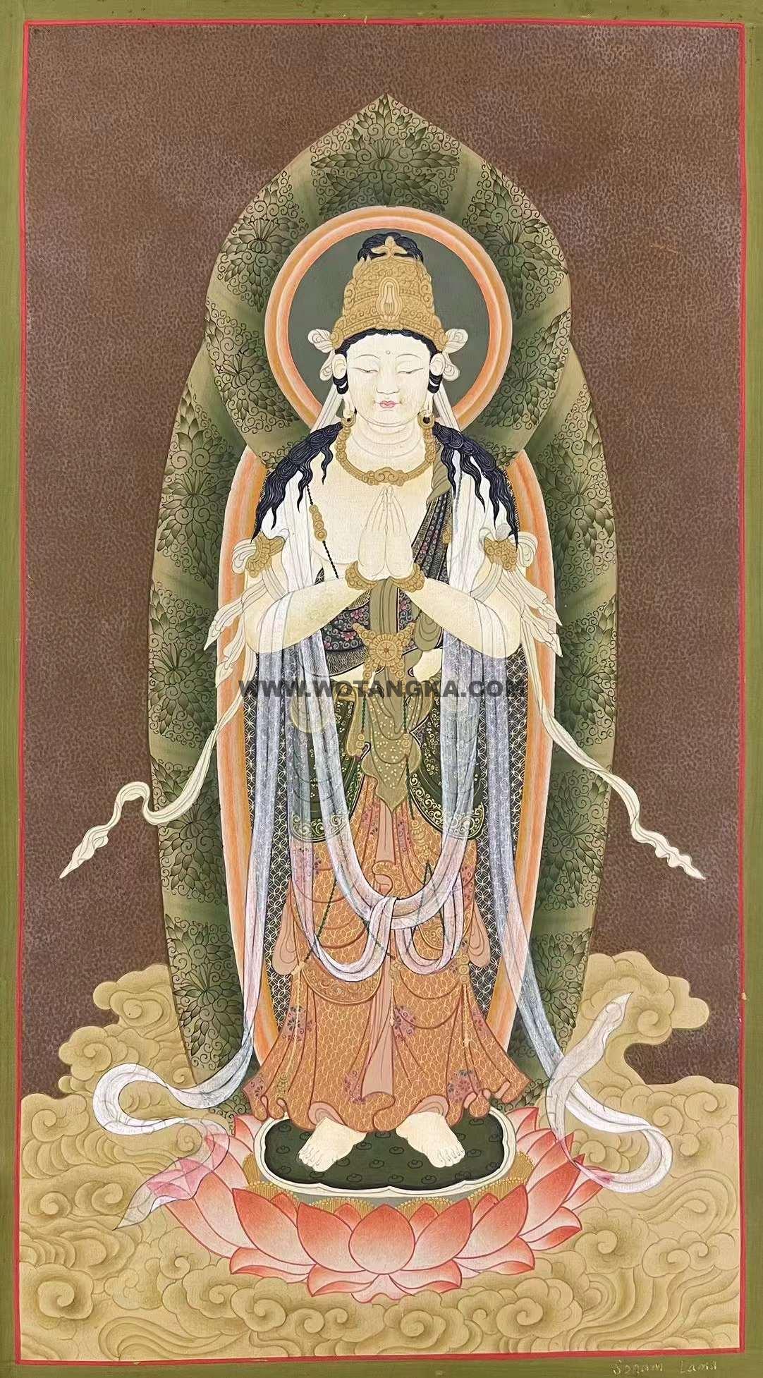 编号172-668491:彩绘唐卡-观音菩萨(45*25CM左右)