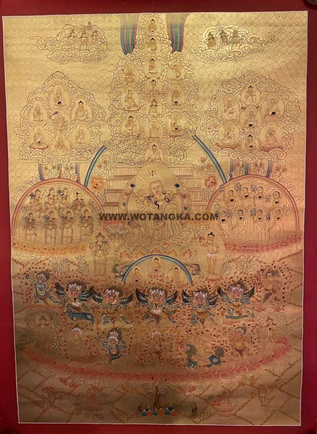 编号153-301181:黄金唐卡-莲花生大士·宁玛派皈依境(120*80CM左右)