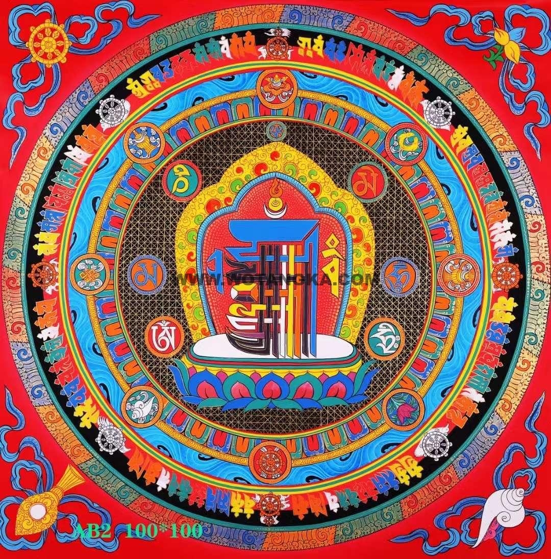 编号172-154919：彩绘唐卡-十相自在坛城（100*100CM左右）