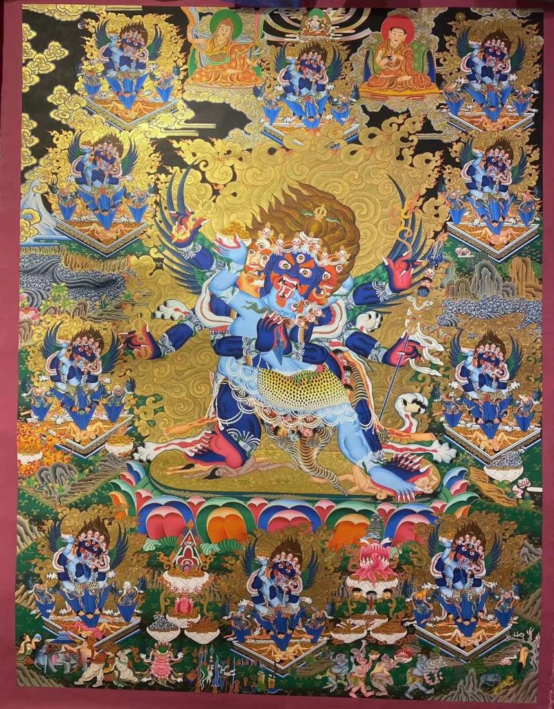 编号153-317809：彩绘唐卡-普巴金刚（150*110CM左右）