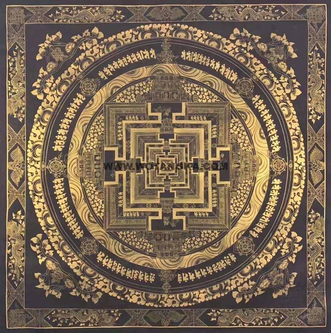编号172-179721：黑金唐卡-时轮金刚坛城（120*120CM左右）