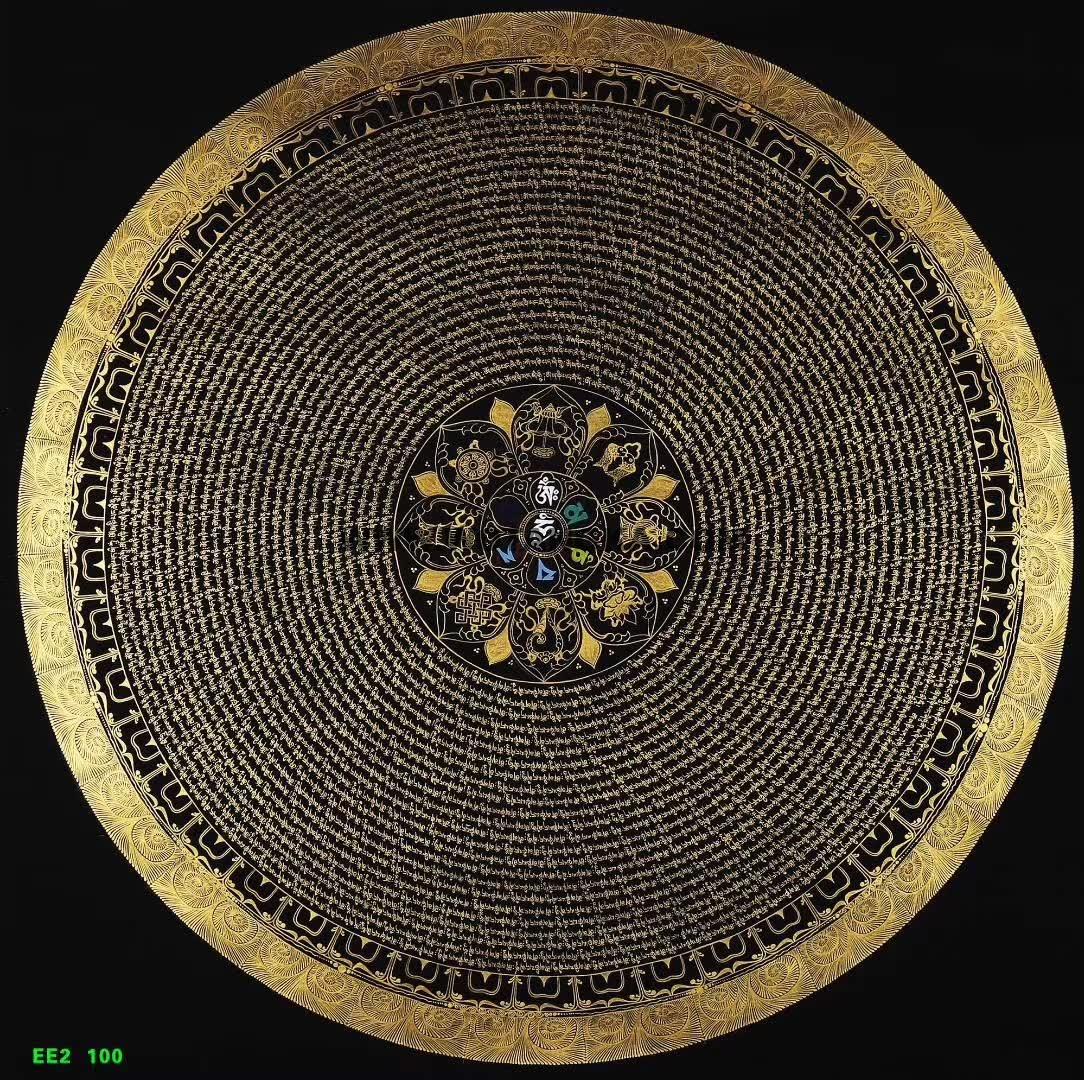 2022.05.16-黑金六字真言唐卡推荐与赏析