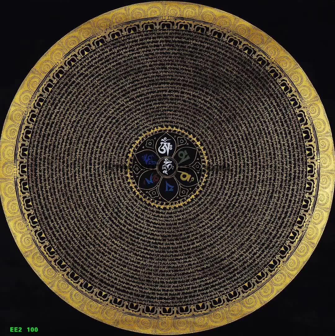 2022.05.16-黑金六字真言唐卡推荐与赏析