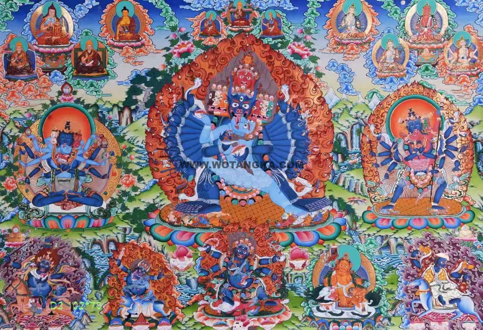 编号172-680566：彩绘唐卡-大威德金刚（102*70CM左右）