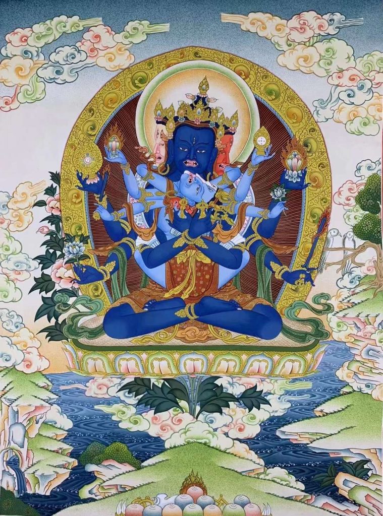 编号172-696347：彩绘唐卡-密集金刚（100*70CM左右）