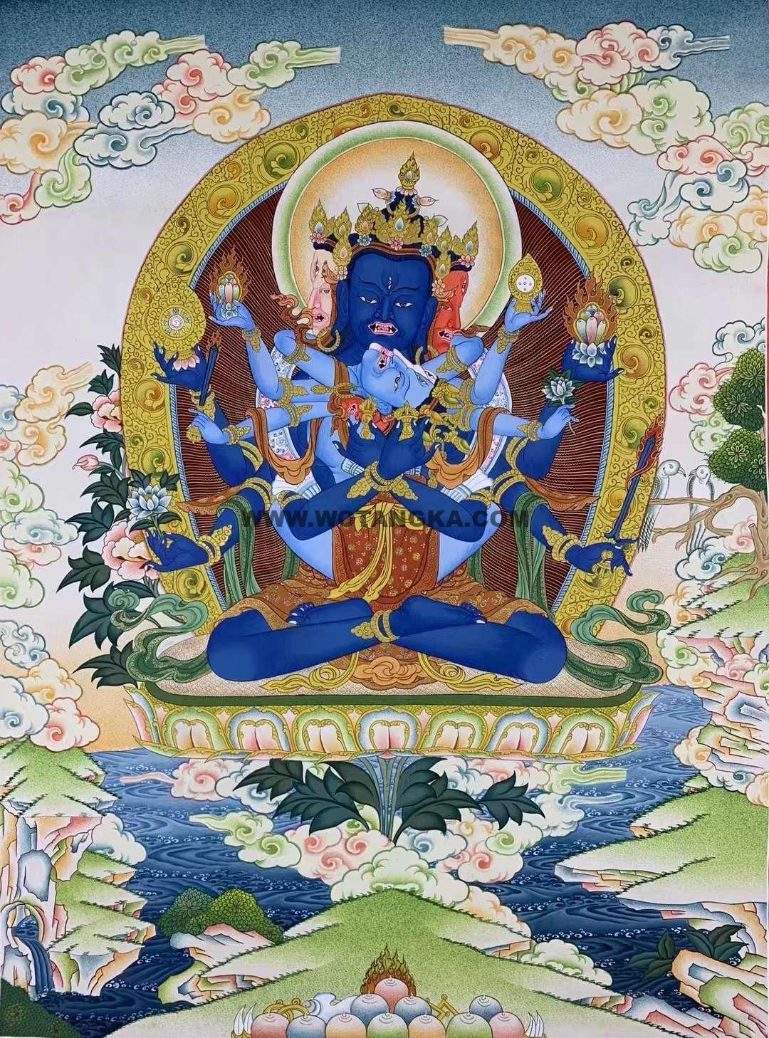 编号172-696347:彩绘唐卡-密集金刚(100*70CM左右)