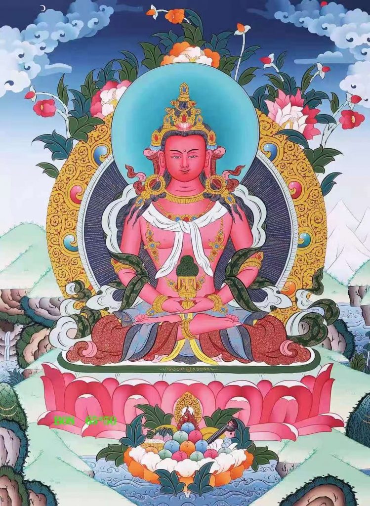 编号172-863985：彩绘唐卡-长寿佛（75*50CM左右）