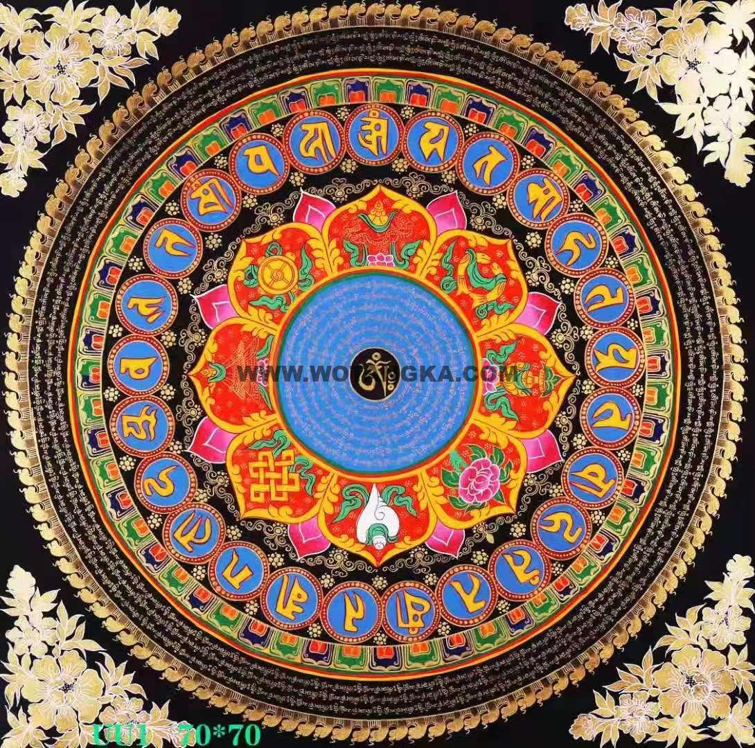 编号172-321397：彩绘唐卡-吉祥八宝坛城（70*70CM左右）