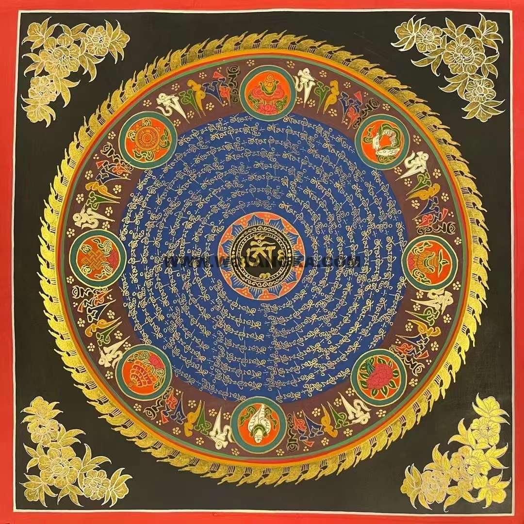 编号191-727372：彩绘唐卡-吉祥八宝坛城（150*150CM左右）