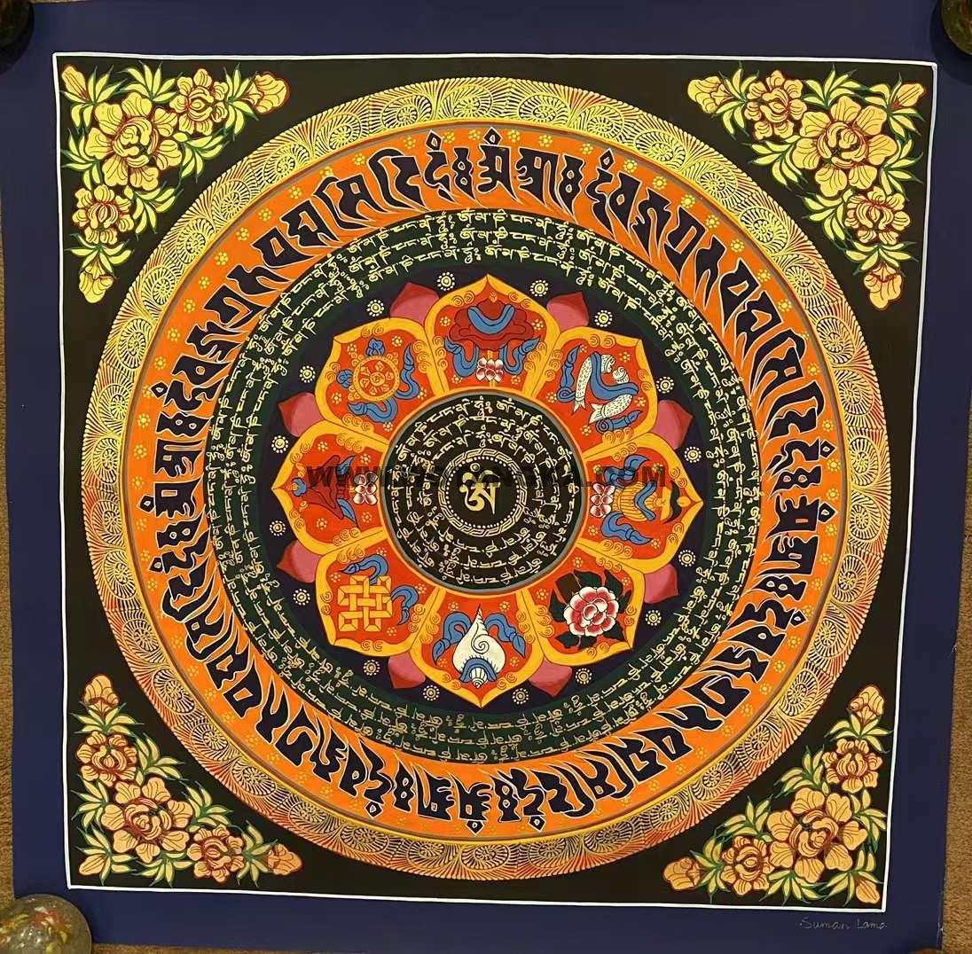 编号191-856067：彩绘唐卡-吉祥八宝坛城（40*40CM左右）