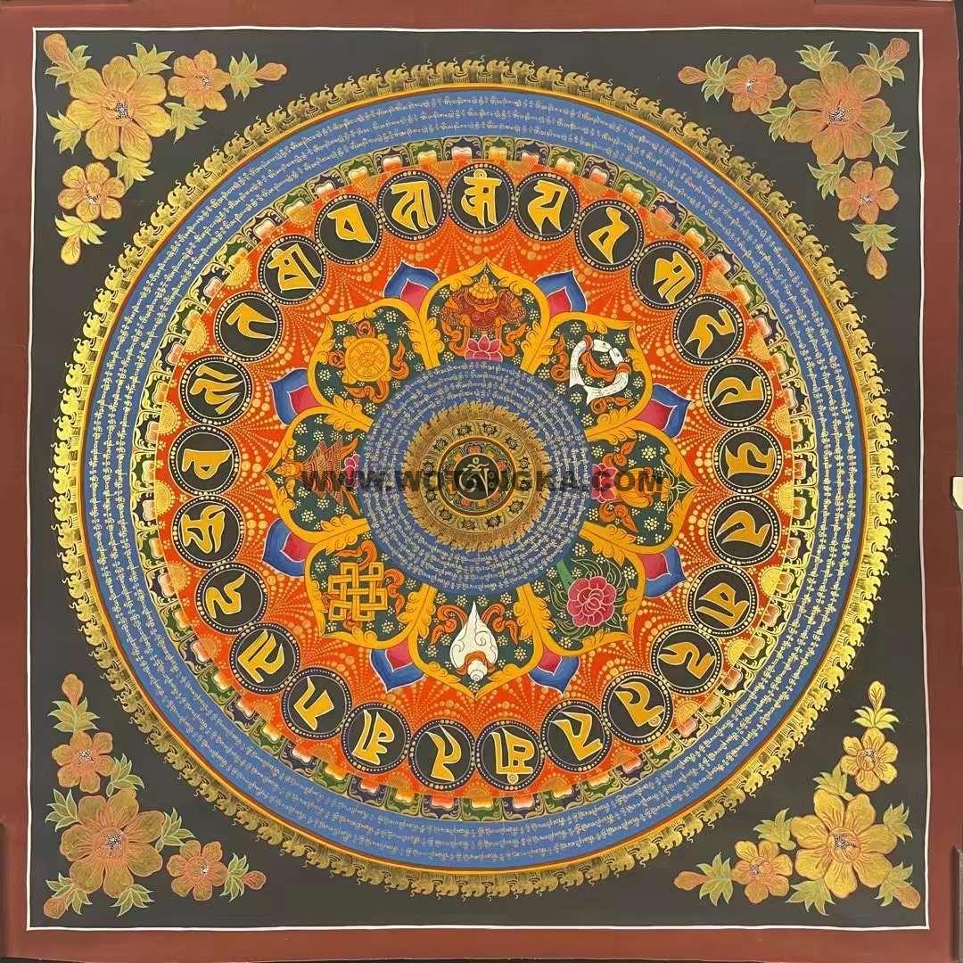 编号191-746471：彩绘唐卡-吉祥八宝坛城（100*100CM左右）