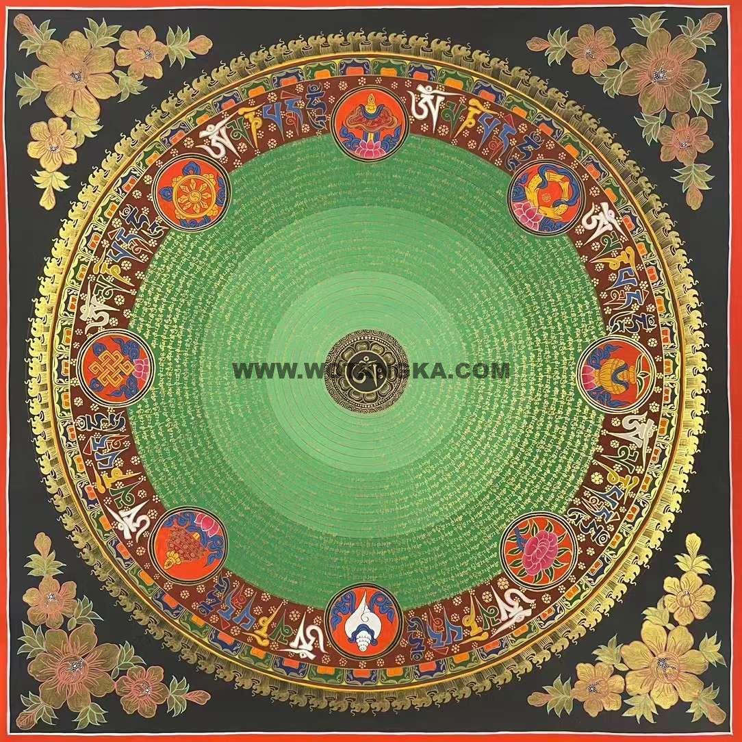 编号191-835533：彩绘唐卡-吉祥八宝坛城（100*100CM左右）