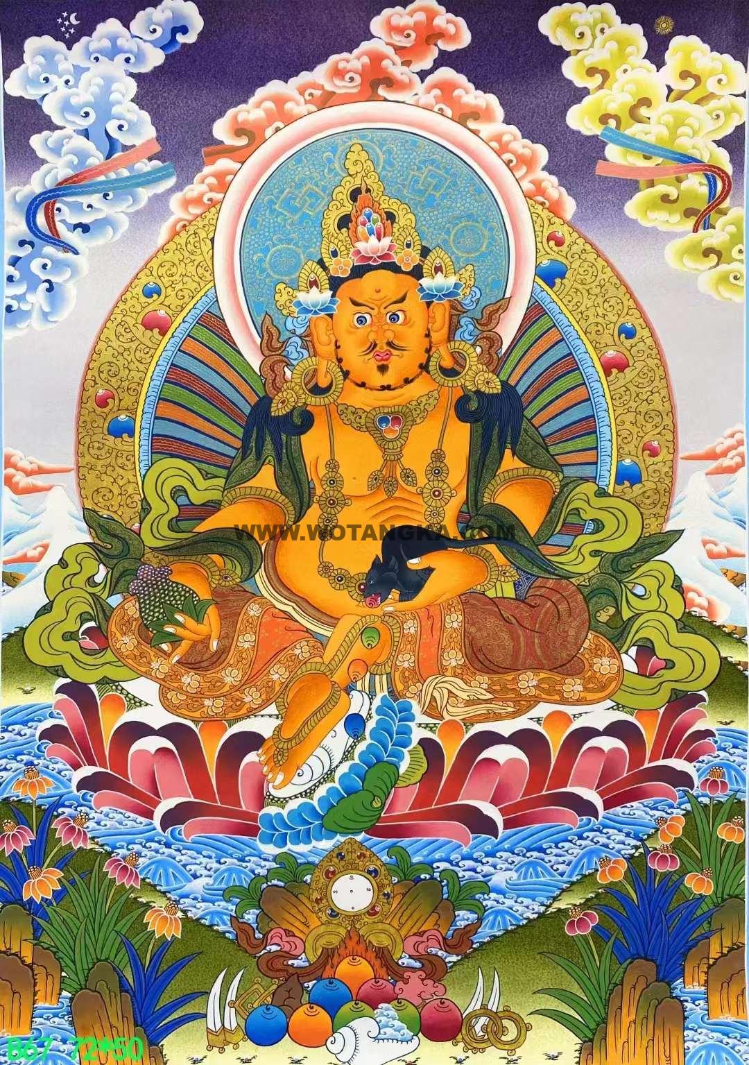 编号138-514735：彩绘唐卡-黄财神（72*50CM左右）