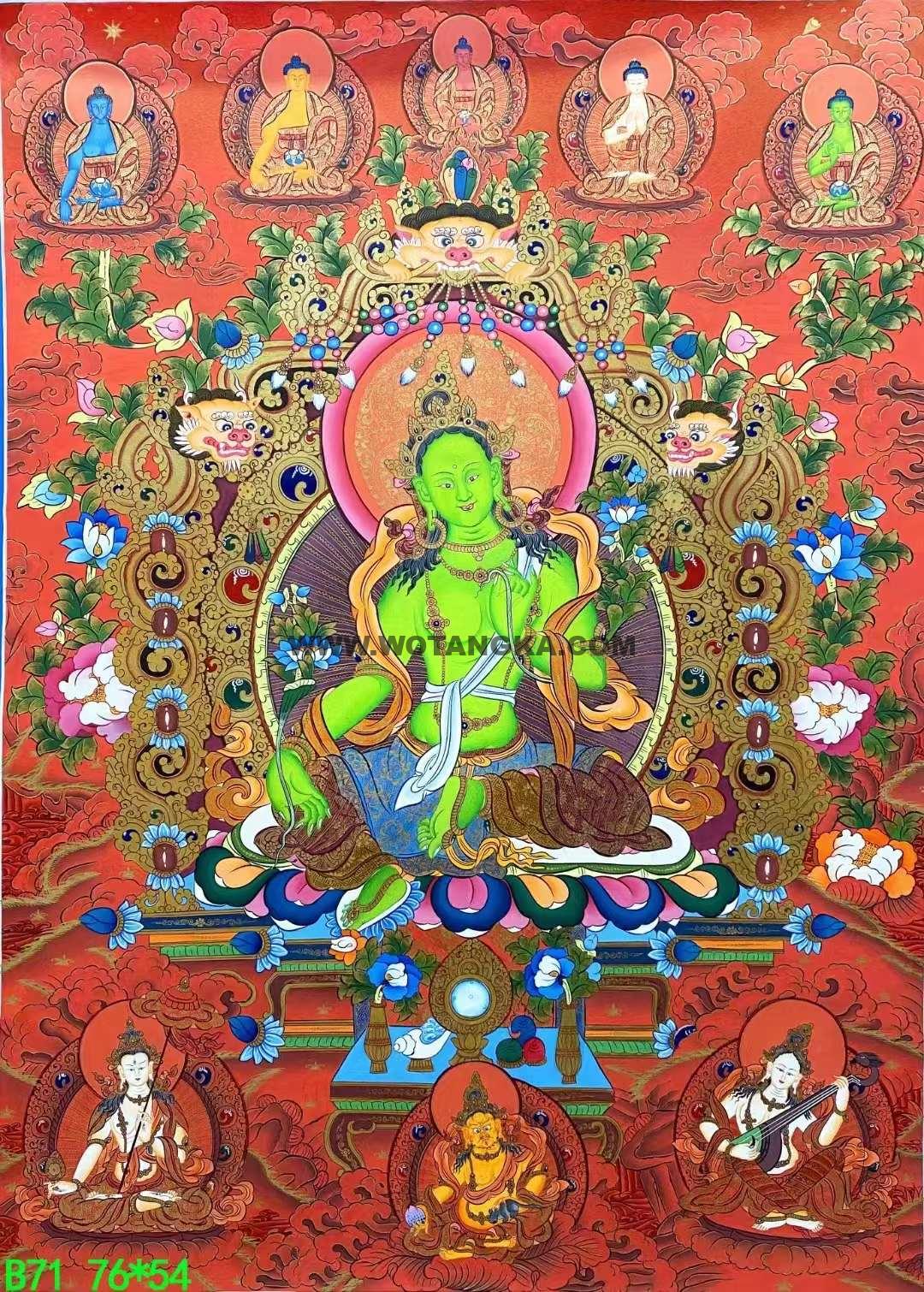 编号138-684379：红金唐卡-绿度母（76*54CM左右）