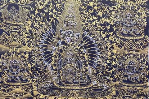 编号138-519987：黑金唐卡-惹呼拉（102*76CM左右）