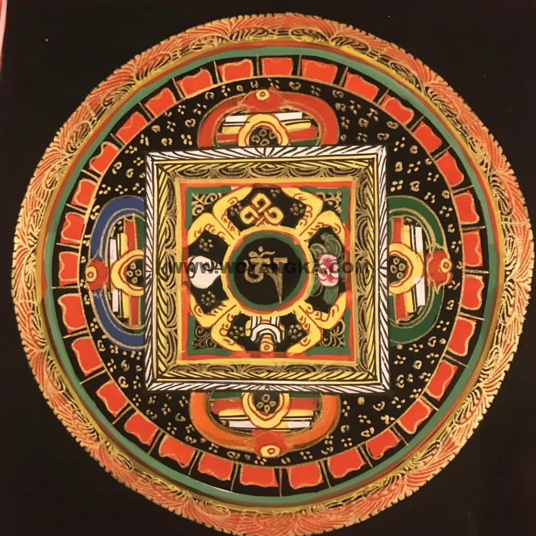 编号191-330261：彩绘唐卡-时轮金刚坛城（20*20CM左右）