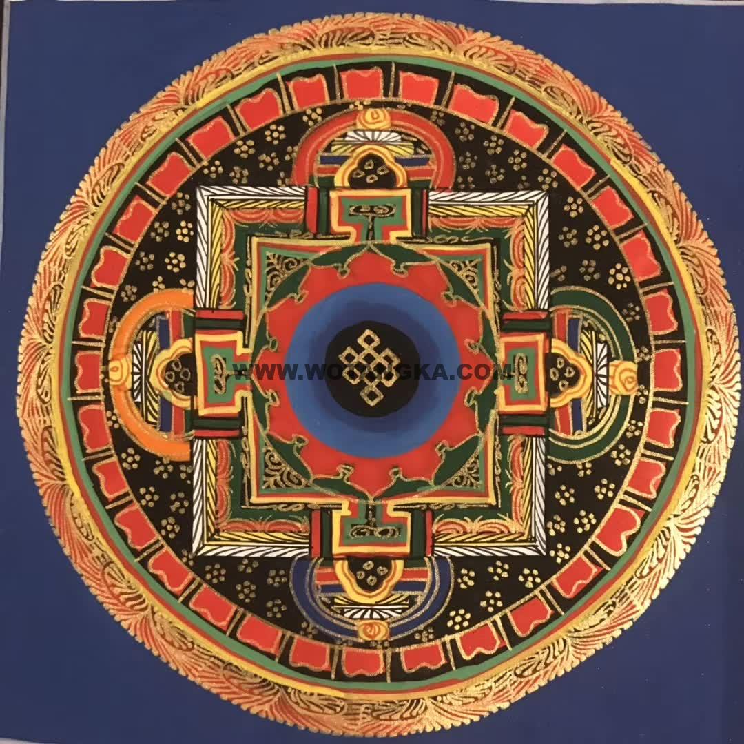 编号191-430632：彩绘唐卡-时轮金刚坛城（20*20CM左右）