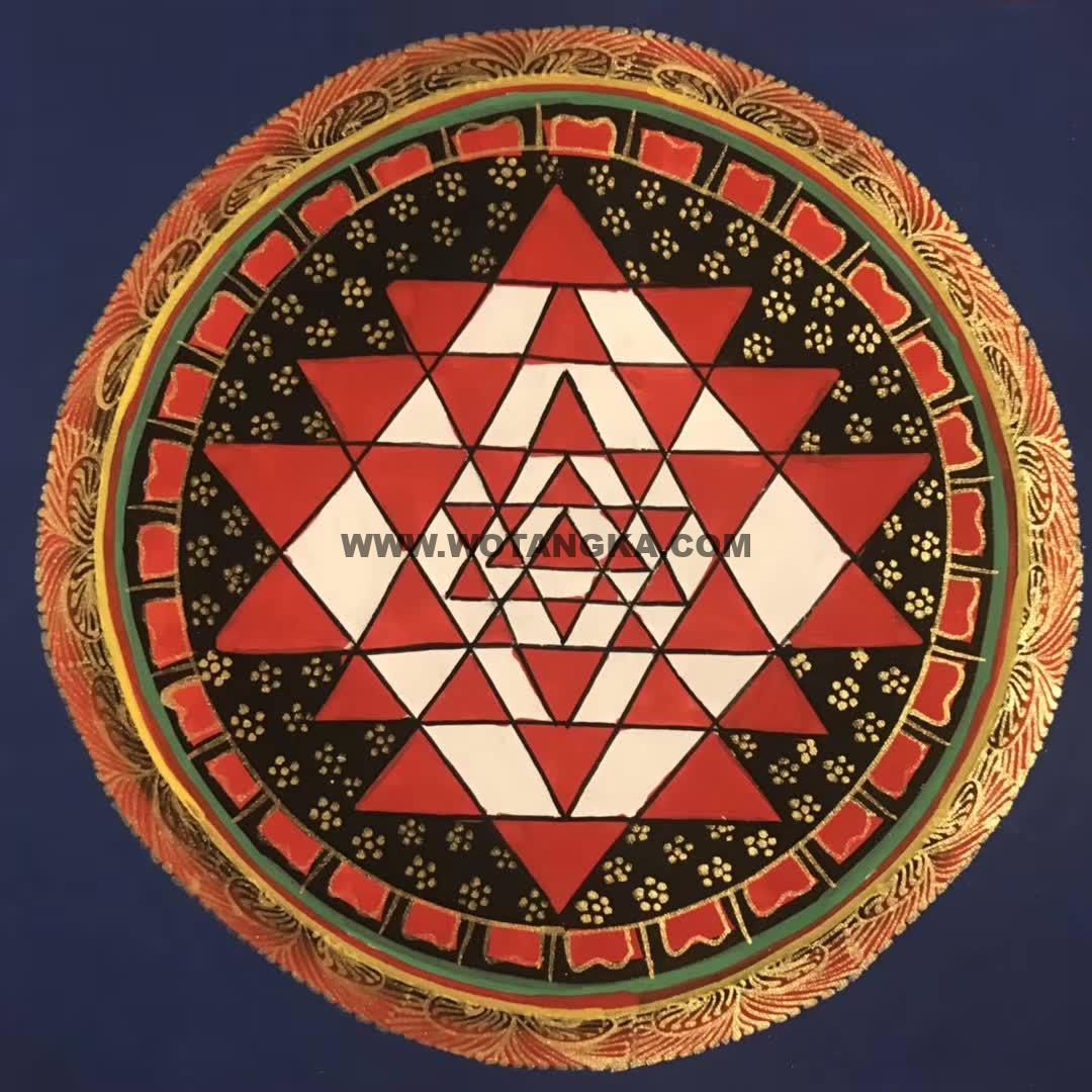 编号191-351470：彩绘唐卡-招财坛城（20*20CM左右）