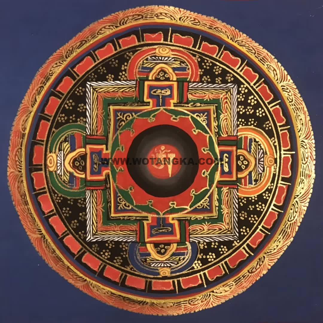 编号191-438012：彩绘唐卡-时轮金刚坛城（20*20CM左右）