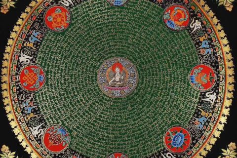 编号191-446979：彩绘唐卡-白度母吉祥八宝坛城（70*70CM左右）