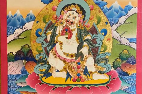 编号153-530885：彩绘唐卡-白财神（70*50CM左右）