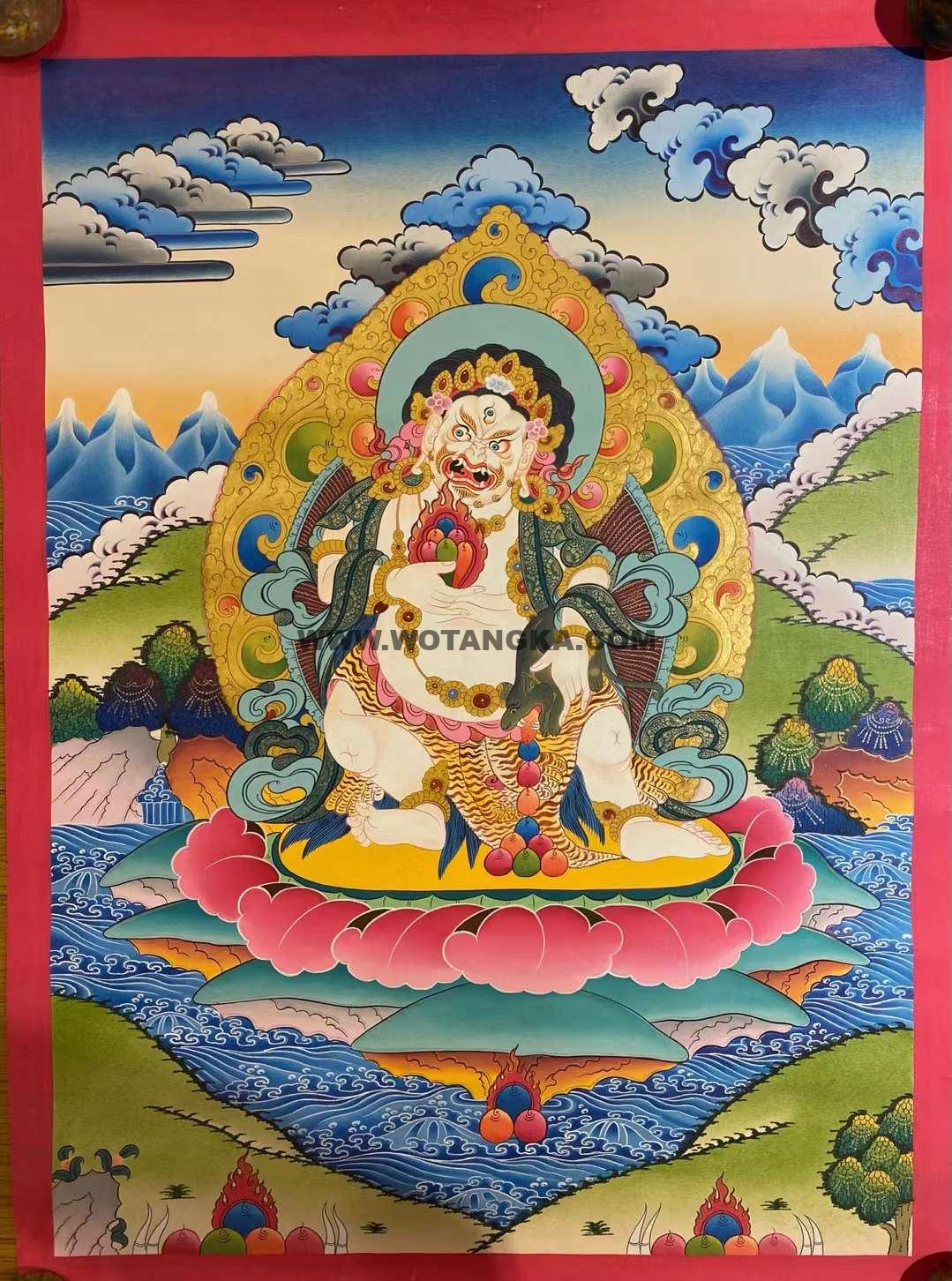 编号153-530885:彩绘唐卡-白财神(70*50CM左右)