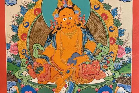 编号153-552020：彩绘唐卡-黄财神（65*40CM左右）