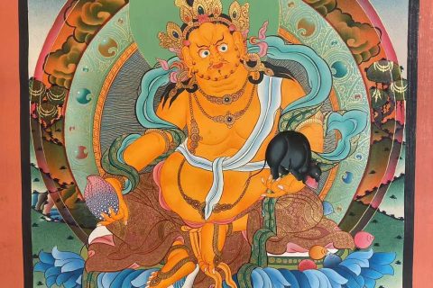 编号153-556199：彩绘唐卡-黄财神（65*40CM左右）