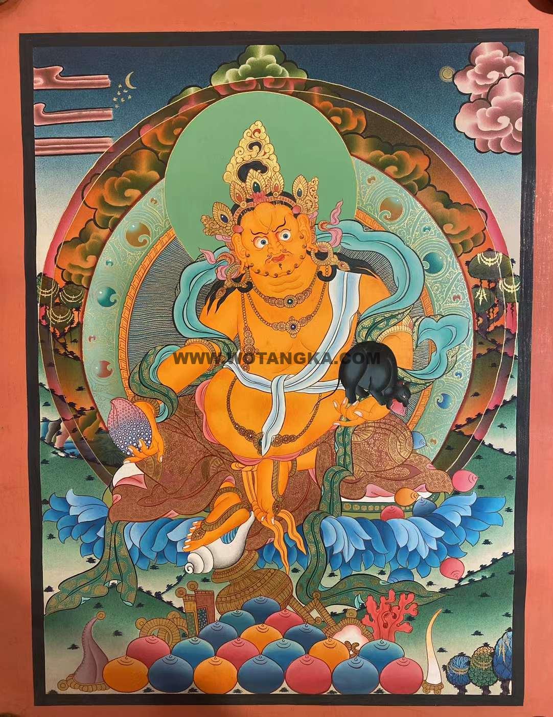 编号153-556199：彩绘唐卡-黄财神（65*40CM左右）