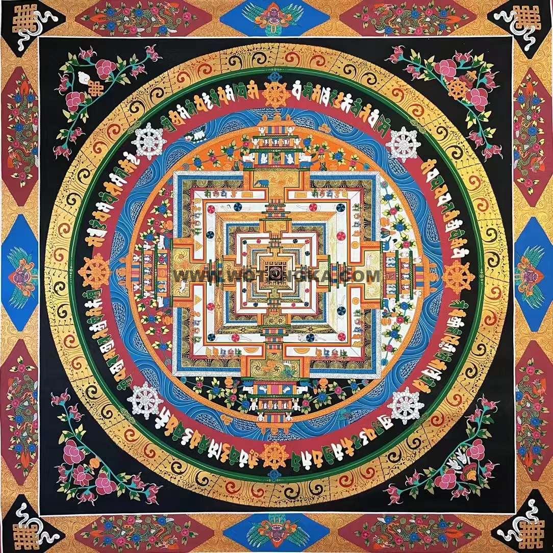 编号191-777945：彩绘唐卡-时轮金刚坛城（300*300CM左右）