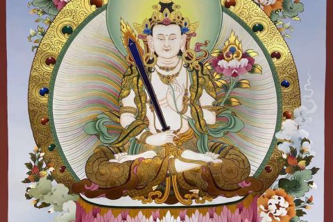 编号162-727408：彩绘唐卡-虚空藏菩萨（75*55CM左右）