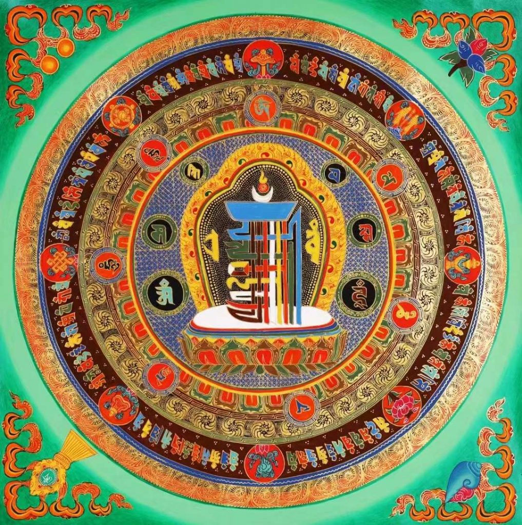 编号138-160482：彩绘唐卡-十相自在坛城（70*70CM左右）