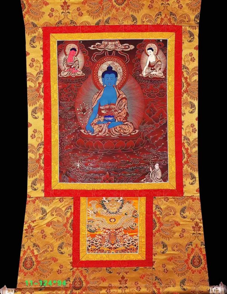 编号172-550560：红金唐卡-药师佛（70*50CM左右）