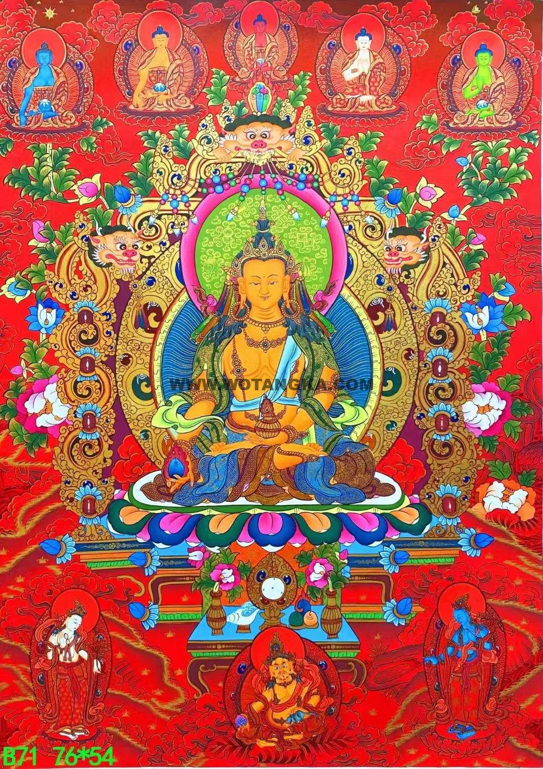 编号138-953630：红金唐卡-地藏王菩萨（76*54CM左右）