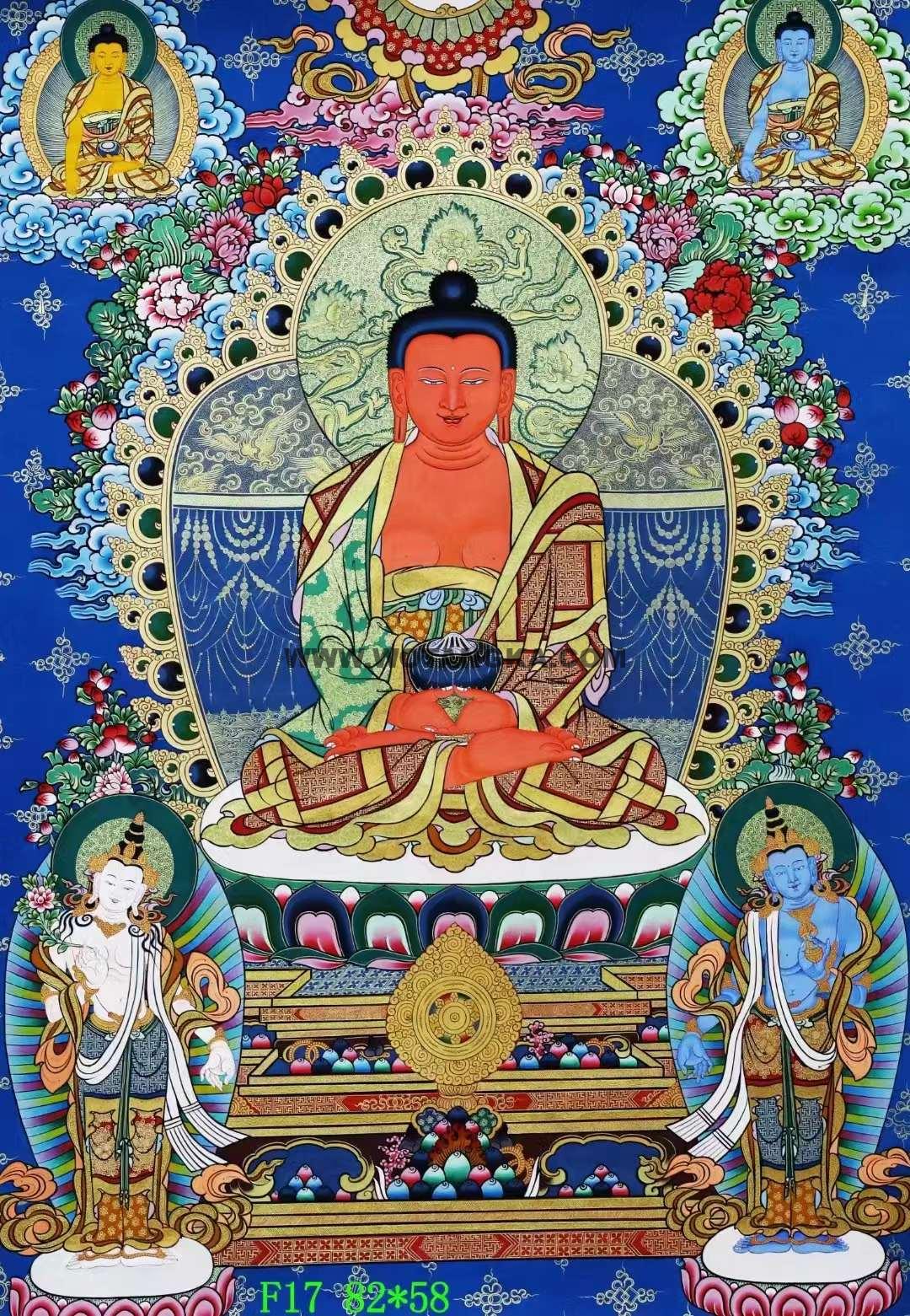 编号138-805231：彩绘唐卡-阿弥陀佛（82*58CM左右）